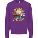 Funny Chickens Merry Cluckmas Kids Sweatshirt Jumper Purple