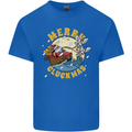 Funny Chickens Merry Cluckmas Kids T-Shirt Childrens Royal Blue