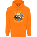 Funny Chickens Merry Cluckmas Mens 80% Cotton Hoodie Orange