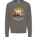 Funny Chickens Merry Cluckmas Mens Sweatshirt Jumper Charcoal