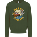 Funny Chickens Merry Cluckmas Mens Sweatshirt Jumper Forest Green