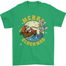 Funny Chickens Merry Cluckmas Mens T-Shirt Cotton Gildan Irish Green