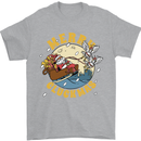 Funny Chickens Merry Cluckmas Mens T-Shirt Cotton Gildan Sports Grey