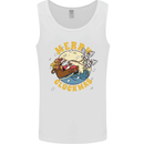 Funny Chickens Merry Cluckmas Mens Vest Tank Top White