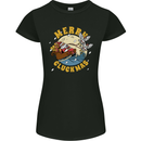 Funny Chickens Merry Cluckmas Womens Petite Cut T-Shirt Black