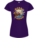 Funny Chickens Merry Cluckmas Womens Petite Cut T-Shirt Purple