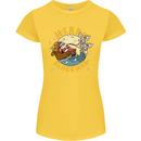 Funny Chickens Merry Cluckmas Womens Petite Cut T-Shirt Yellow