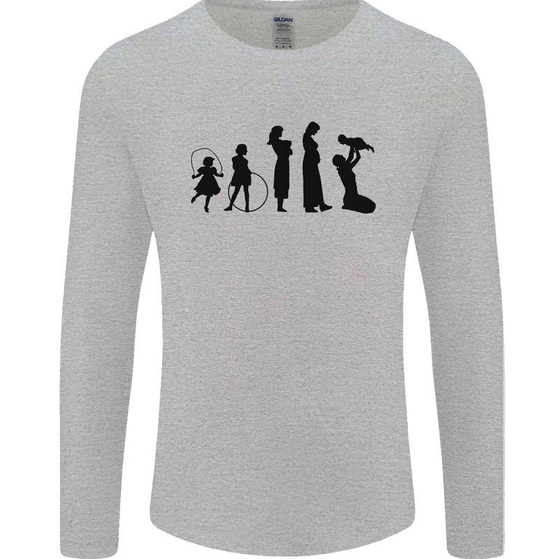 Funny Child to Mother Evolution Mothers Day Mens Long Sleeve T-Shirt Sports Grey