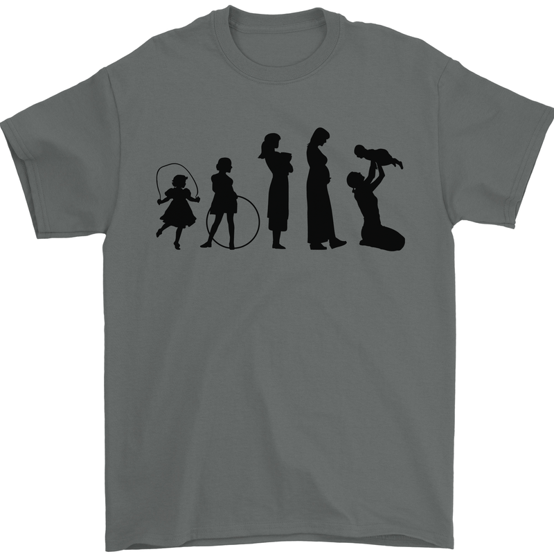 Funny Child to Mother Evolution Mothers Day Mens T-Shirt Cotton Gildan Charcoal