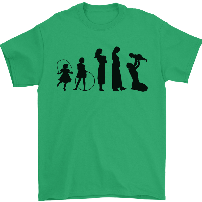 Funny Child to Mother Evolution Mothers Day Mens T-Shirt Cotton Gildan Irish Green