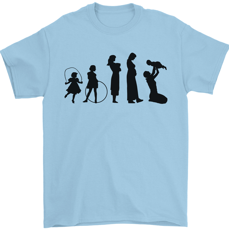 Funny Child to Mother Evolution Mothers Day Mens T-Shirt Cotton Gildan Light Blue