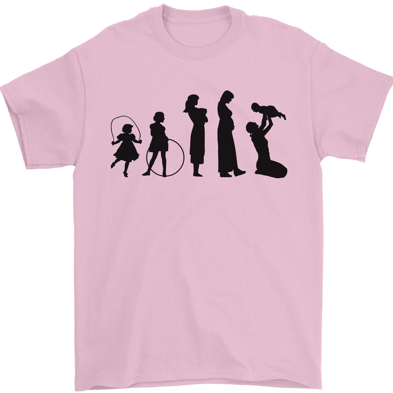 Funny Child to Mother Evolution Mothers Day Mens T-Shirt Cotton Gildan Light Pink