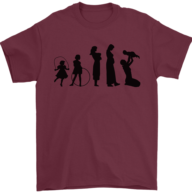 Funny Child to Mother Evolution Mothers Day Mens T-Shirt Cotton Gildan Maroon