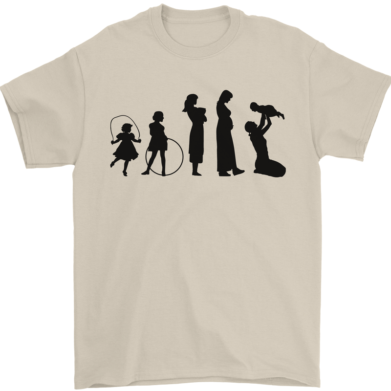 Funny Child to Mother Evolution Mothers Day Mens T-Shirt Cotton Gildan Sand