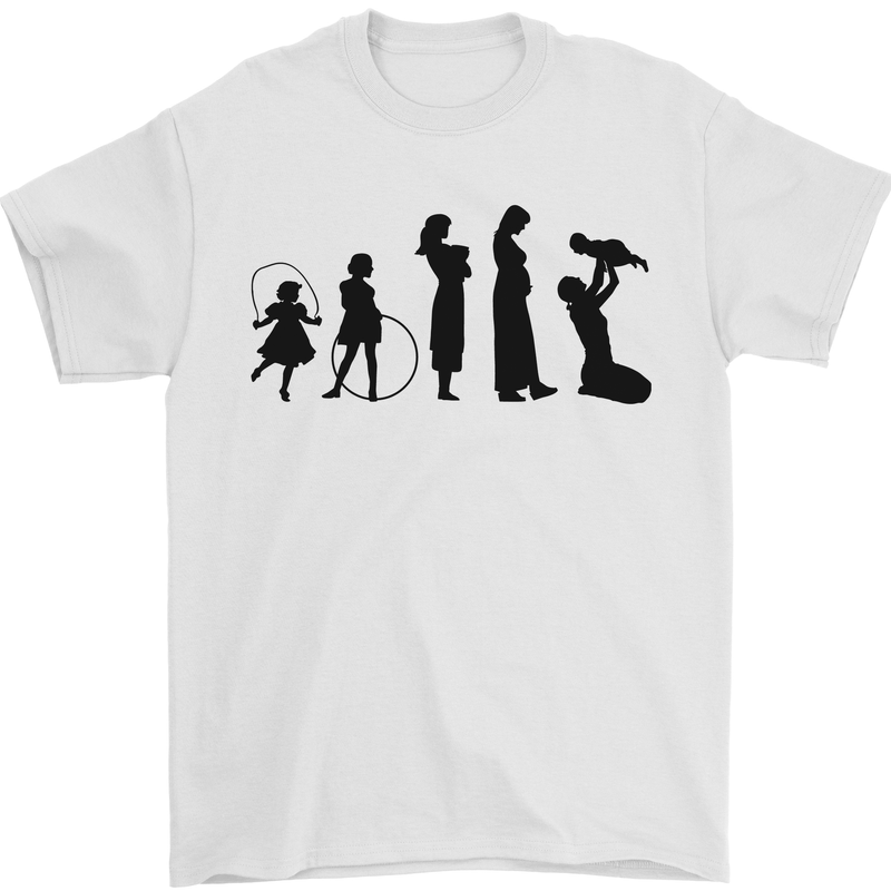 Funny Child to Mother Evolution Mothers Day Mens T-Shirt Cotton Gildan White