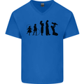 Funny Child to Mother Evolution Mothers Day Mens V-Neck Cotton T-Shirt Royal Blue