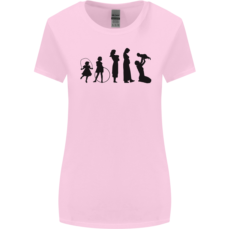 Funny Child to Mother Evolution Mothers Day Womens Wider Cut T-Shirt Light Pink