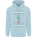 Funny Christmas Cactus Prick Childrens Kids Hoodie Light Blue