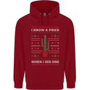 Funny Christmas Cactus Prick Childrens Kids Hoodie Red