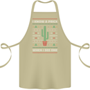 Funny Christmas Cactus Prick Cotton Apron 100% Organic Khaki
