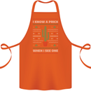 Funny Christmas Cactus Prick Cotton Apron 100% Organic Orange