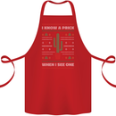 Funny Christmas Cactus Prick Cotton Apron 100% Organic Red