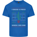 Funny Christmas Cactus Prick Kids T-Shirt Childrens Royal Blue