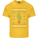 Funny Christmas Cactus Prick Kids T-Shirt Childrens Yellow