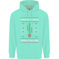 Funny Christmas Cactus Prick Mens 80% Cotton Hoodie Peppermint