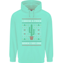 Funny Christmas Cactus Prick Mens 80% Cotton Hoodie Peppermint
