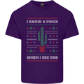 Funny Christmas Cactus Prick Mens Cotton T-Shirt Tee Top Purple