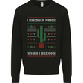 Funny Christmas Cactus Prick Mens Sweatshirt Jumper Black