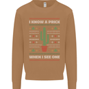 Funny Christmas Cactus Prick Mens Sweatshirt Jumper Caramel Latte