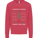 Funny Christmas Cactus Prick Mens Sweatshirt Jumper Heliconia