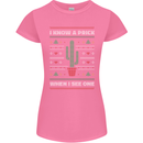 Funny Christmas Cactus Prick Womens Petite Cut T-Shirt Azalea