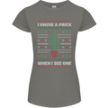 Funny Christmas Cactus Prick Womens Petite Cut T-Shirt Charcoal