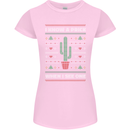 Funny Christmas Cactus Prick Womens Petite Cut T-Shirt Light Pink