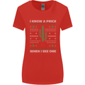Funny Christmas Cactus Prick Womens Wider Cut T-Shirt Red
