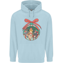 Funny Christmas Cats Bauble Childrens Kids Hoodie Light Blue