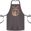 Funny Christmas Cats Bauble Cotton Apron 100% Organic Dark Grey