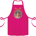 Funny Christmas Cats Bauble Cotton Apron 100% Organic Pink