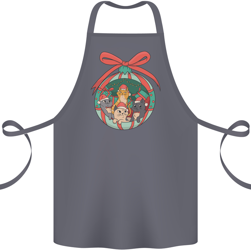 Funny Christmas Cats Bauble Cotton Apron 100% Organic Steel