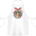 Funny Christmas Cats Bauble Cotton Apron 100% Organic White
