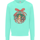 Funny Christmas Cats Bauble Kids Sweatshirt Jumper Peppermint