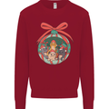 Funny Christmas Cats Bauble Kids Sweatshirt Jumper Red