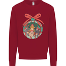 Funny Christmas Cats Bauble Kids Sweatshirt Jumper Red