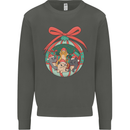 Funny Christmas Cats Bauble Kids Sweatshirt Jumper Storm Grey