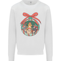 Funny Christmas Cats Bauble Kids Sweatshirt Jumper White