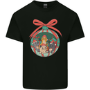 Funny Christmas Cats Bauble Kids T-Shirt Childrens Black