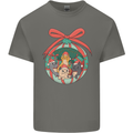 Funny Christmas Cats Bauble Kids T-Shirt Childrens Charcoal